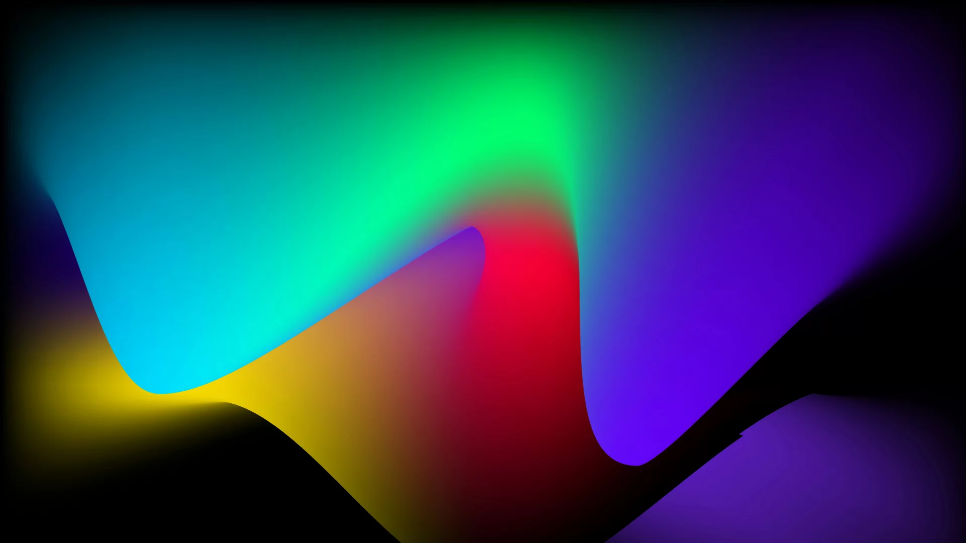Abstracto de ondas coloridas con degradado oscuro