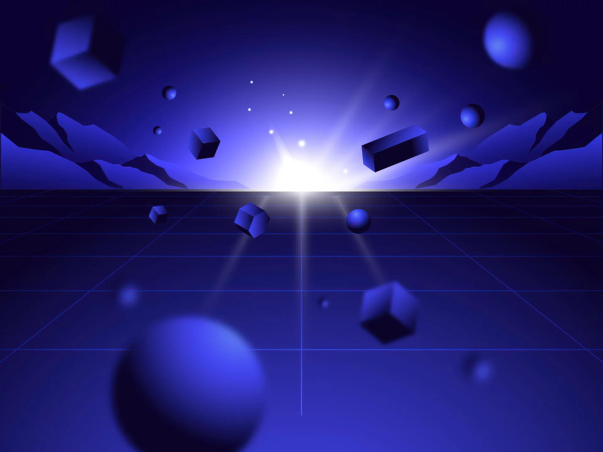 Diseño abstracto estilo retro de zonas azules