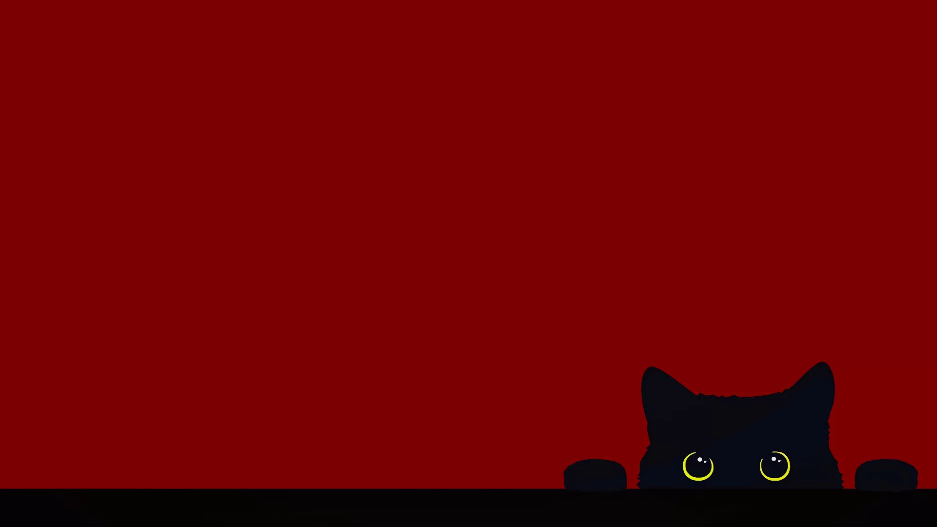 Gato negro con fondo rojo