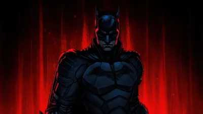 The Batman Con Fondo Rojo