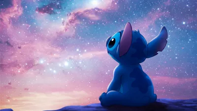 Stitch Observando El Universo
