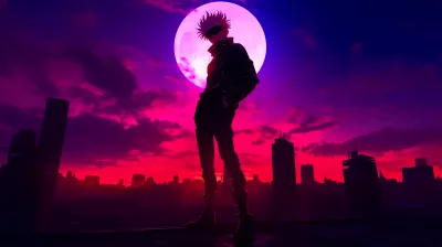 Satoru Gojo En Paisaje De Ciudad
