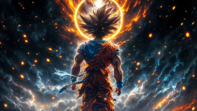 Goku Paisaje FantasíA Abstracto