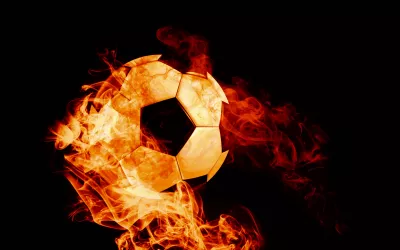 Balon De Futbol En Fuego
