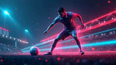 Futbolista En Cancha Con Luces