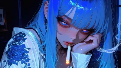Chica Anime Fumando