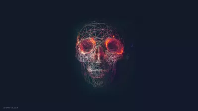 Arte digital abstracto de calavera
