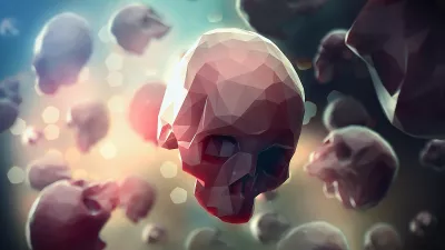 Arte digital abstracto de calavera