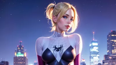 Spider gwen Ciudad de noche