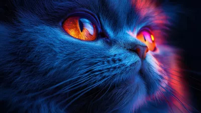 Ojos del gato muy cerca