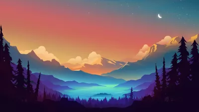 Paisaje montañoso digital