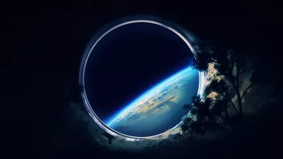Arte espacial con planeta