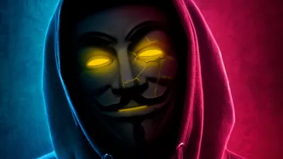 Anonymous azul, violeta ojos amarillos