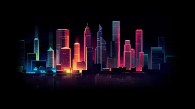 Ciudad colores neon