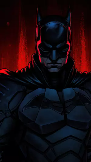 The Batman Con Fondo Rojo