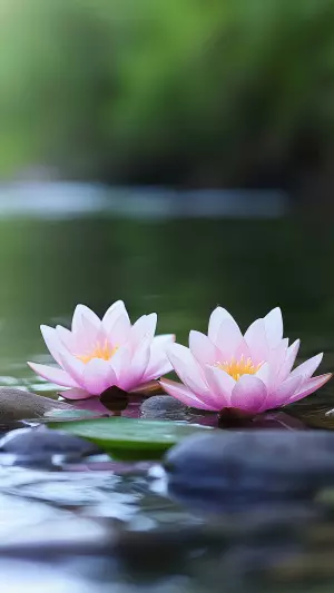 Nenúfares en el río