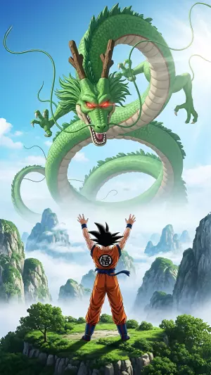 Goku enfrentándose a Shenron