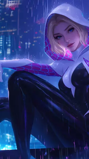 Spider gwen Ciudad de noche