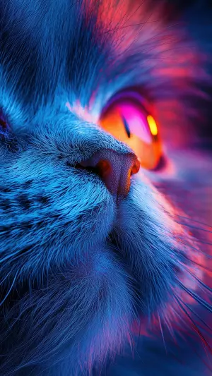 Ojos del gato muy cerca