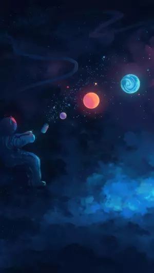 Astronauta pinta el sistema solar