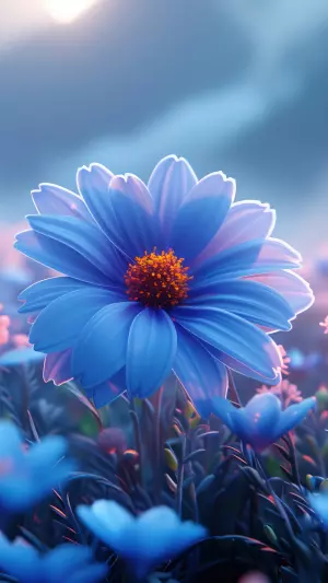 Campo de flores azules