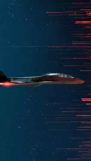 Avión de combate, luna y cielo