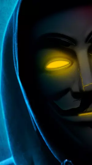 Anonymous azul, violeta ojos amarillos