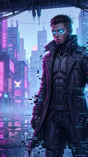 Super hero en Cyberpunk