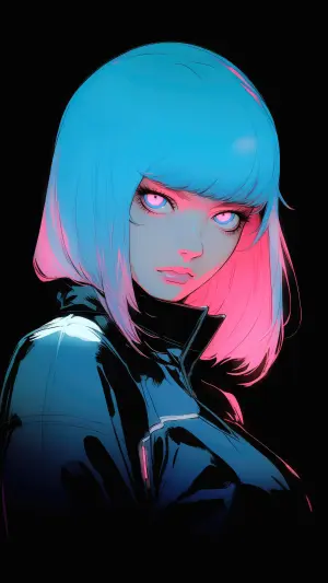 Chica de ciencia ficción neón