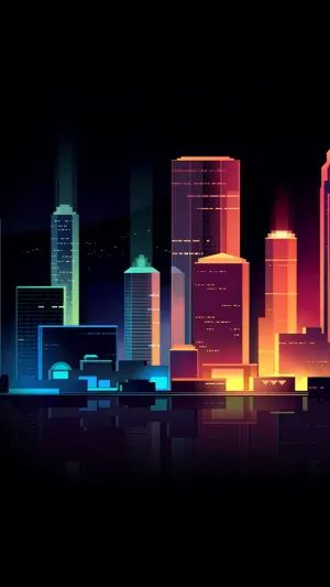 Ciudad colores neon