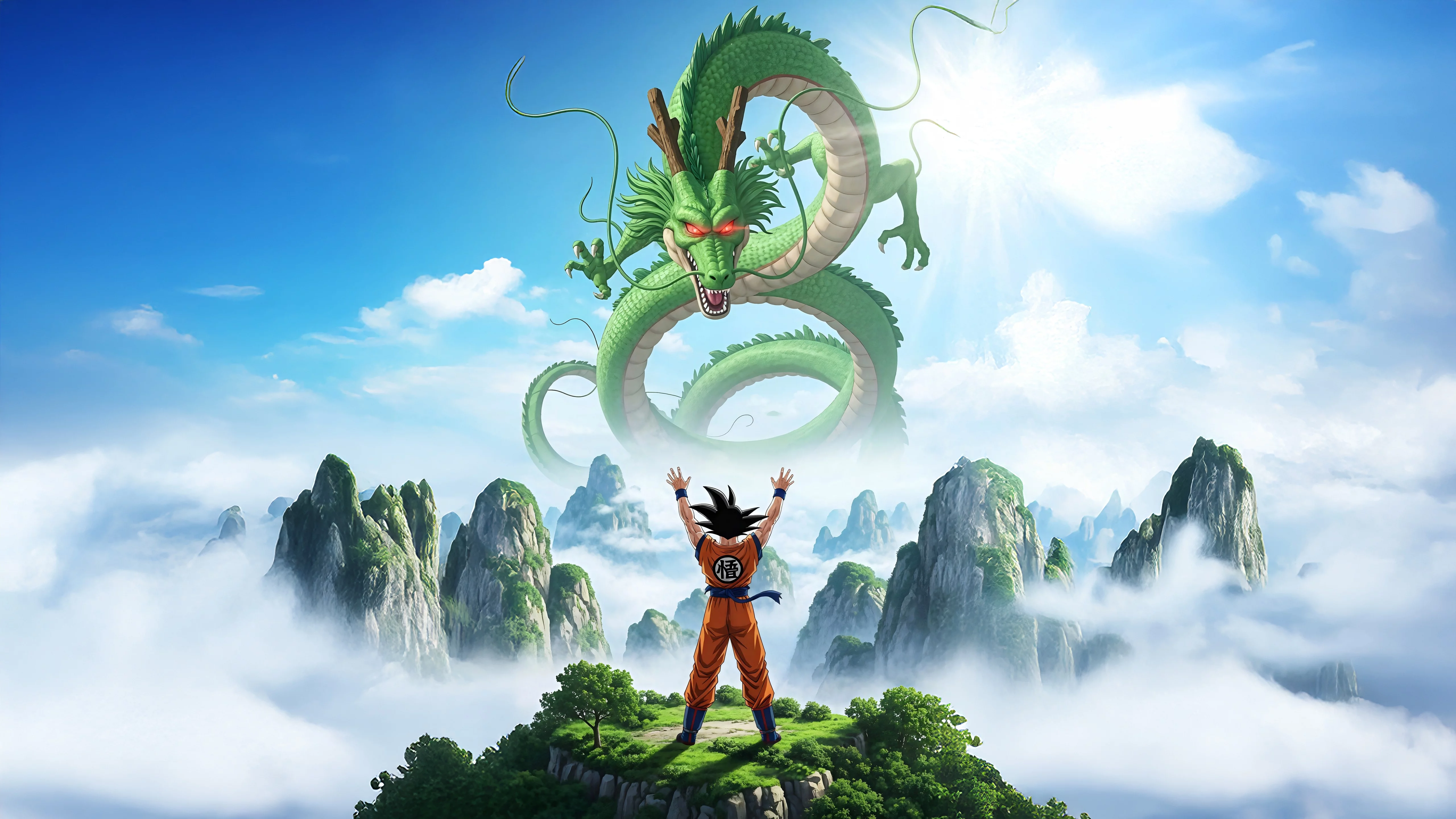 Goku enfrentándose a Shenron