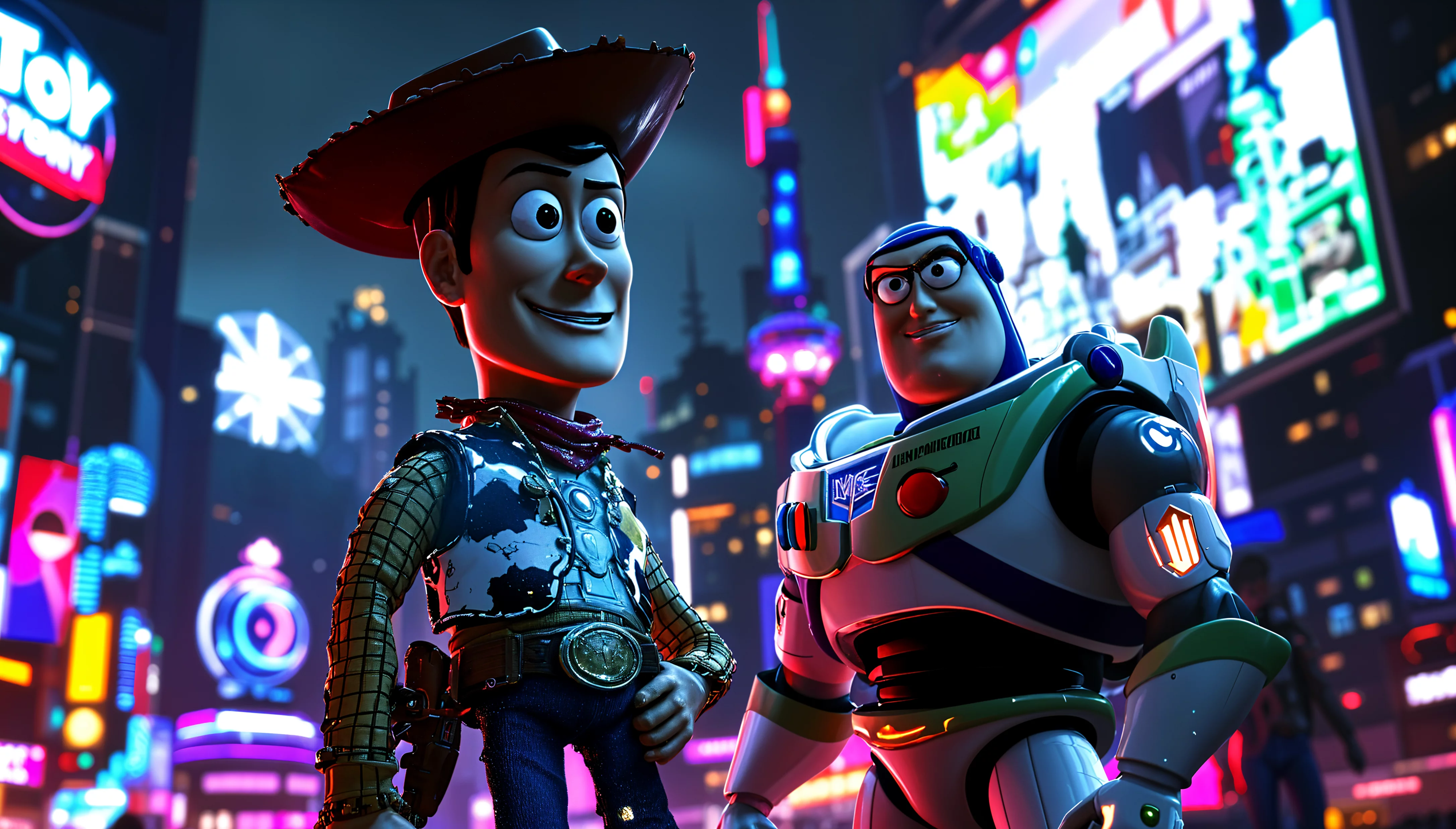 Toy Story: Woody y Buzz en Neon City