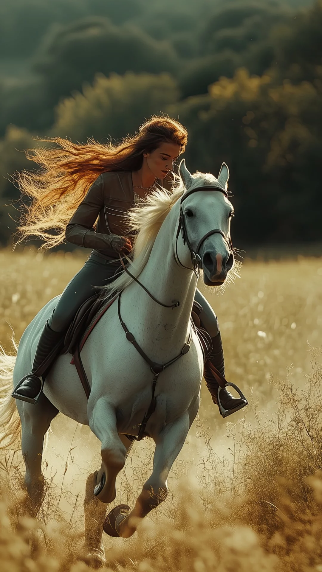 cabalgando en caballo