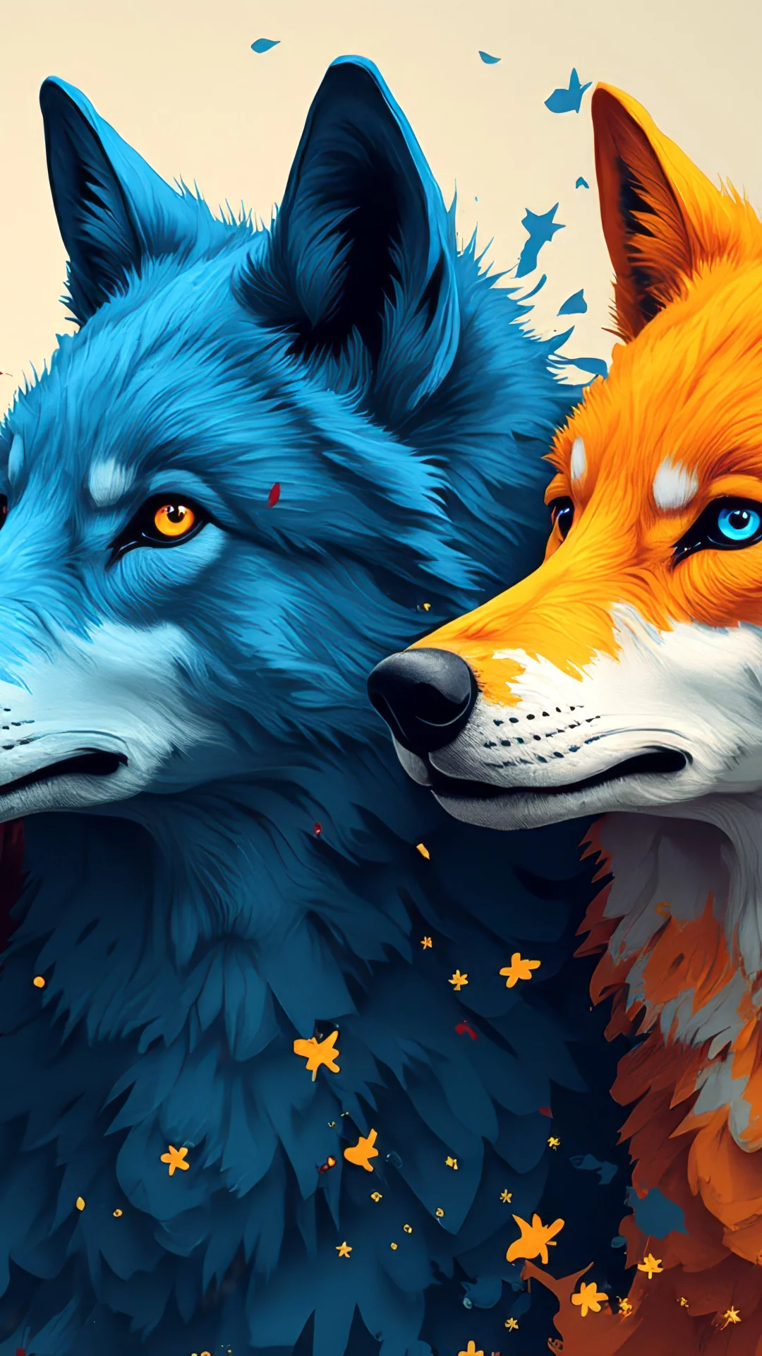 Arte Lobos De Colores