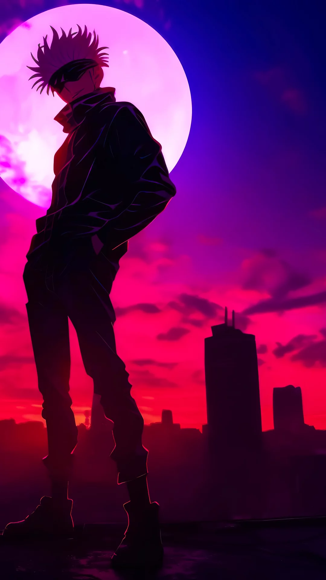 Satoru Gojo En Paisaje De Ciudad