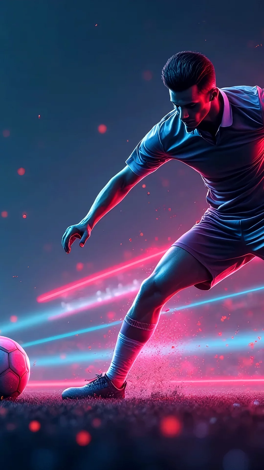 Futbolista En Cancha Con Luces