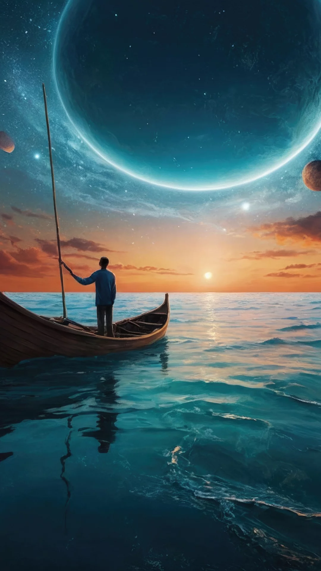 Gondola Mar Atardecer Planetas