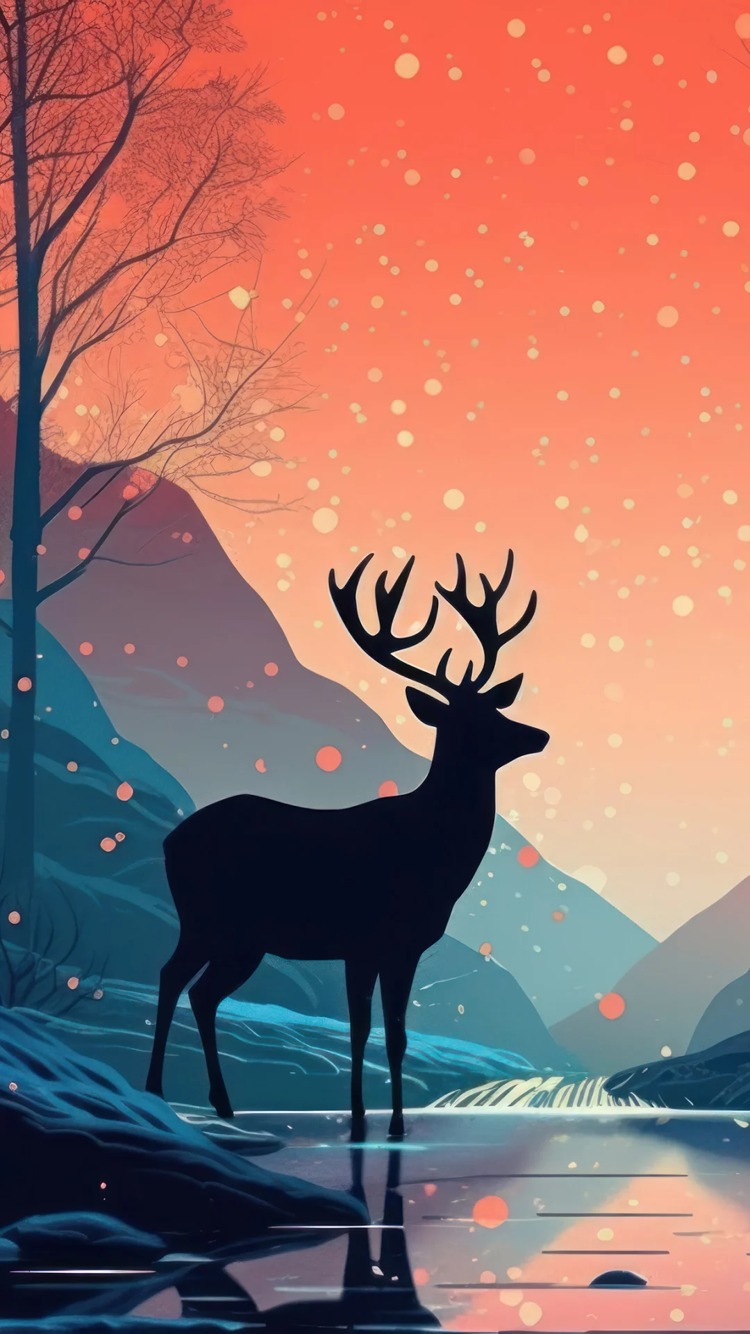 Silueta De Ciervo en el Bosque