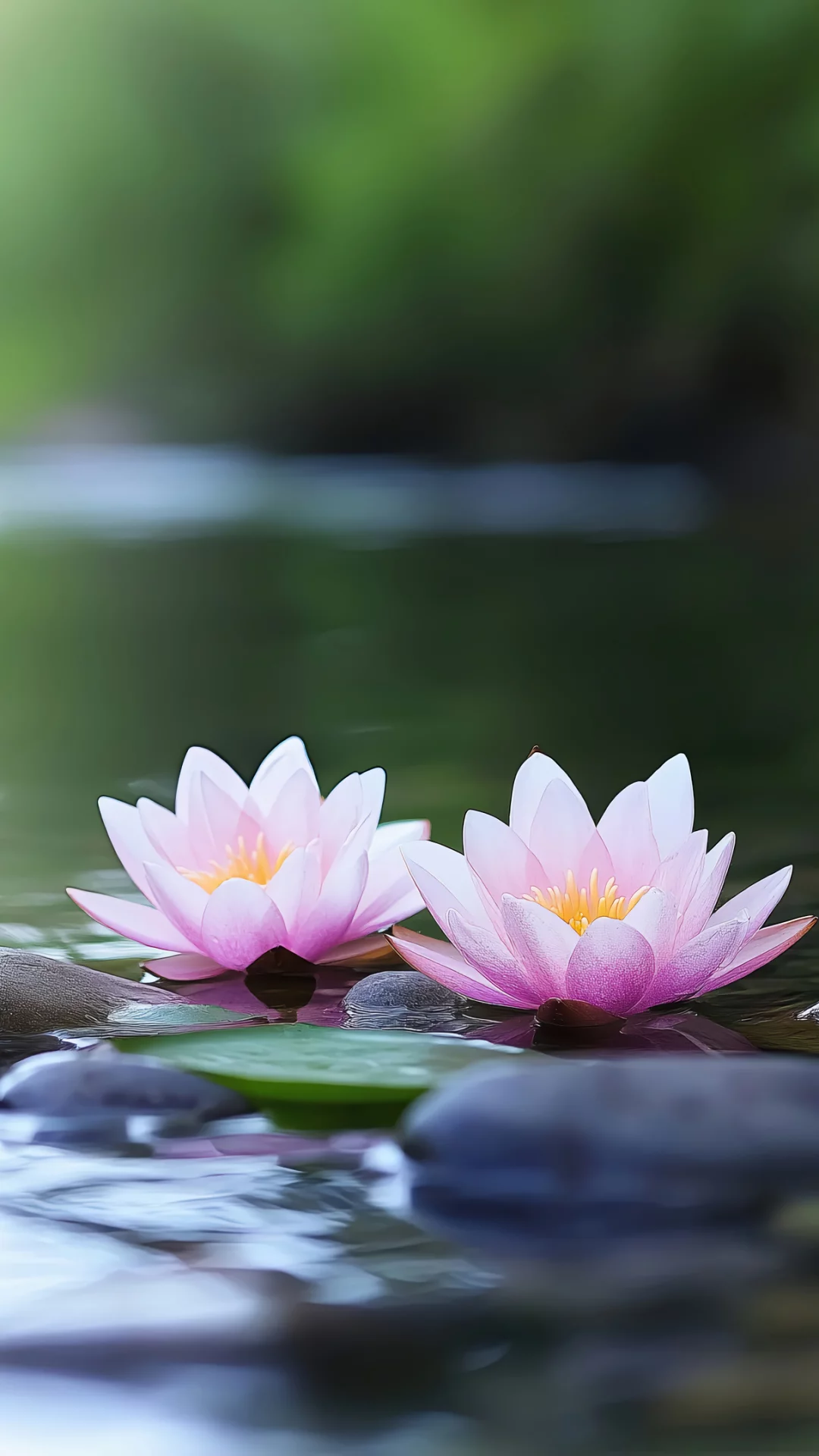 Nenúfares en el río
